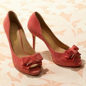 Salvatore Ferragamo Rosella Pumps Pink Suede 9.5